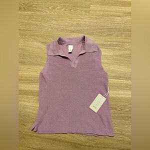 NWT Joie Knit Sleeveless Collared V Neck Top